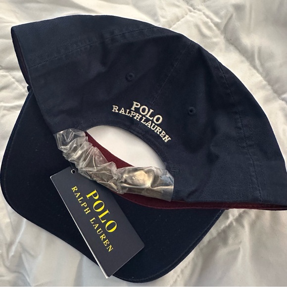 Polo Ralph Lauren Bear Chino Baseball Cap w/ Leather Strap | Navy Blue | New - Picture 4 of 7
